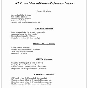 ACL Prevent Injury and Enhance Performance Program